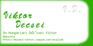 viktor decsei business card